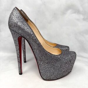 Christian Louboutin Daffodile 160 Lady Glitter Platform Sky High Stiletto Heels